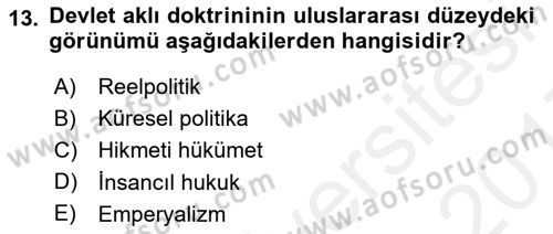 İnsan Hakları ve Kamu Özgürlükleri Dersi 2016 - 2017 Yılı (Final) Dönem Sonu Sınav Soruları 13. Soru