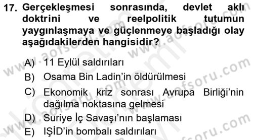 İnsan Hakları ve Kamu Özgürlükleri Dersi 2016 - 2017 Yılı (Final) Dönem Sonu Sınav Soruları 17. Soru