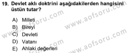 İnsan Hakları ve Kamu Özgürlükleri Dersi 2016 - 2017 Yılı (Final) Dönem Sonu Sınav Soruları 19. Soru