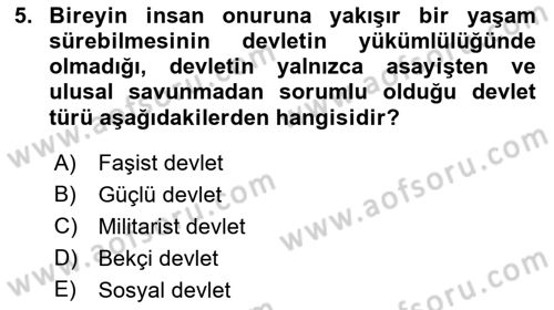 İnsan Hakları ve Kamu Özgürlükleri Dersi 2016 - 2017 Yılı (Final) Dönem Sonu Sınav Soruları 5. Soru
