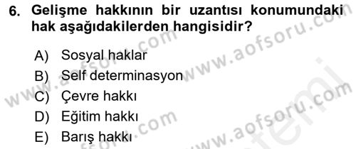 İnsan Hakları ve Kamu Özgürlükleri Dersi 2016 - 2017 Yılı (Final) Dönem Sonu Sınav Soruları 6. Soru