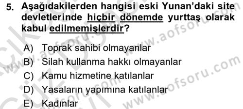 İnsan Hakları ve Kamu Özgürlükleri Dersi 2017 - 2018 Yılı (Vize) Ara Sınav Soruları 5. Soru