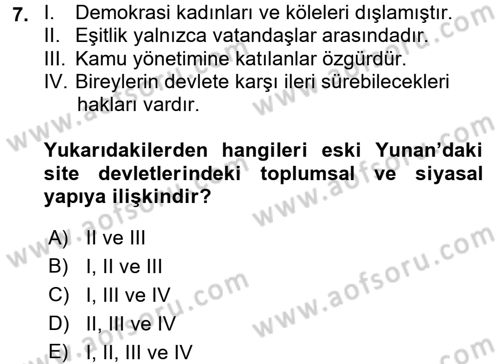 İnsan Hakları ve Kamu Özgürlükleri Dersi 2017 - 2018 Yılı (Vize) Ara Sınav Soruları 7. Soru