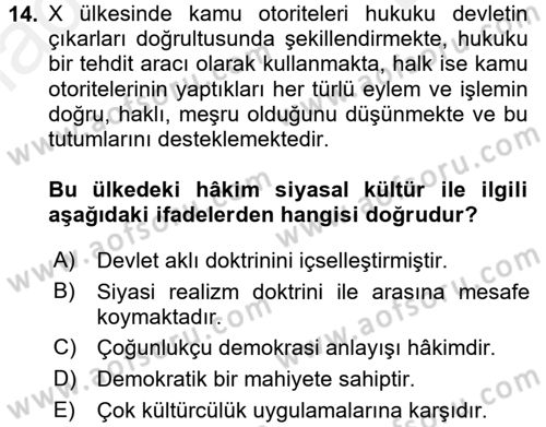 İnsan Hakları ve Kamu Özgürlükleri Dersi 2017 - 2018 Yılı (Final) Dönem Sonu Sınav Soruları 14. Soru