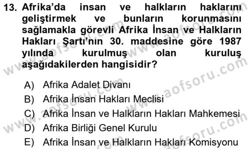 İnsan Hakları ve Kamu Özgürlükleri Dersi 2018 - 2019 Yılı 3 Ders Sınav Soruları 13. Soru