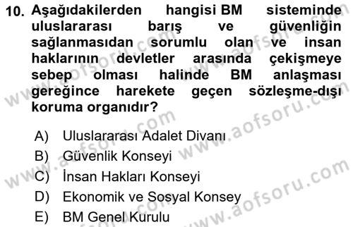 İnsan Hakları ve Kamu Özgürlükleri Dersi 2020 - 2021 Yılı Yaz Okulu Sınav Soruları 10. Soru