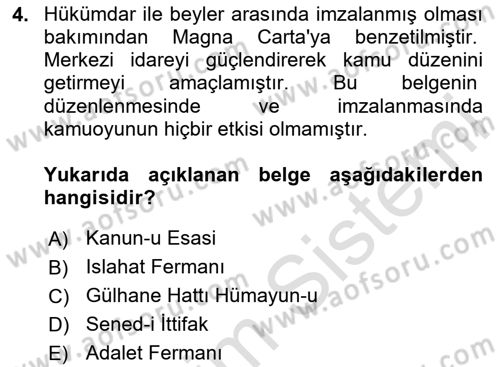 İnsan Hakları ve Kamu Özgürlükleri Dersi 2020 - 2021 Yılı Yaz Okulu Sınav Soruları 4. Soru