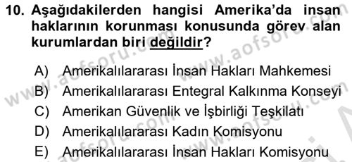İnsan Hakları ve Kamu Özgürlükleri Dersi 2021 - 2022 Yılı (Final) Dönem Sonu Sınav Soruları 10. Soru