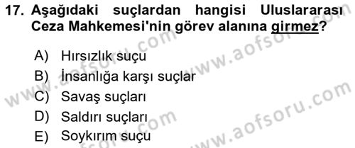 İnsan Hakları ve Kamu Özgürlükleri Dersi 2022 - 2023 Yılı (Vize) Ara Sınav Soruları 17. Soru