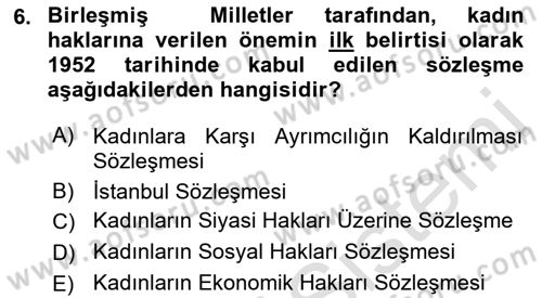 İnsan Hakları ve Kamu Özgürlükleri Dersi Ara Sınavı Deneme Sınav Soruları 6. Soru