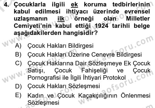 İnsan Hakları ve Kamu Özgürlükleri Dersi 2022 - 2023 Yılı (Final) Dönem Sonu Sınav Soruları 4. Soru