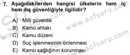 İnsan Hakları ve Kamu Özgürlükleri Dersi 2022 - 2023 Yılı (Final) Dönem Sonu Sınav Soruları 7. Soru