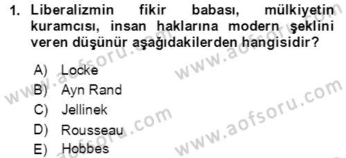 İnsan Hakları ve Kamu Özgürlükleri Dersi 2022 - 2023 Yılı Yaz Okulu Sınav Soruları 1. Soru