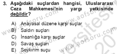 İnsan Hakları ve Kamu Özgürlükleri Dersi 2022 - 2023 Yılı Yaz Okulu Sınav Soruları 3. Soru