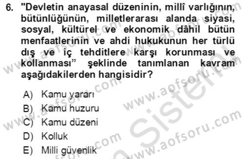 İnsan Hakları ve Kamu Özgürlükleri Dersi 2022 - 2023 Yılı Yaz Okulu Sınav Soruları 6. Soru