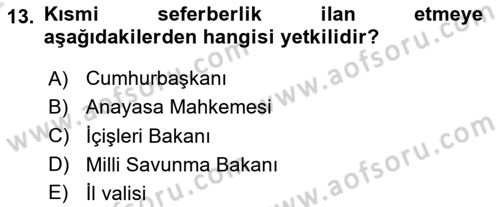 İnsan Hakları ve Kamu Özgürlükleri Dersi 2024 - 2025 Yılı (Vize) Ara Sınav Soruları 13. Soru