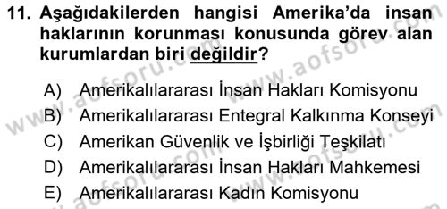 İnsan Hakları ve Kamu Özgürlükleri Dersi 2024 - 2025 Yılı (Final) Dönem Sonu Sınav Soruları 11. Soru