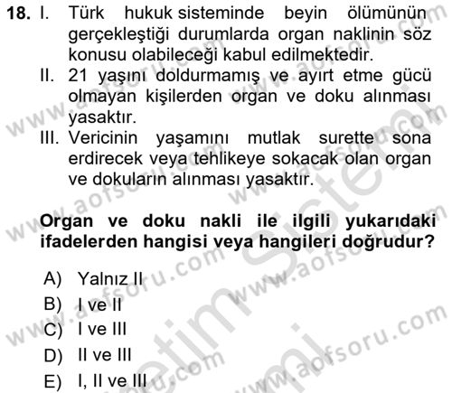 İnsan Hakları ve Kamu Özgürlükleri Dersi 2024 - 2025 Yılı (Final) Dönem Sonu Sınav Soruları 18. Soru