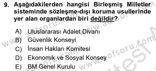 İnsan Hakları ve Kamu Özgürlükleri Dersi 2024 - 2025 Yılı (Final) Dönem Sonu Sınav Soruları 9. Soru