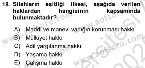 İnsan Hakları ve Kamu Özgürlükleri Dersi 2024 - 2025 Yılı Yaz Okulu Sınav Soruları 18. Soru