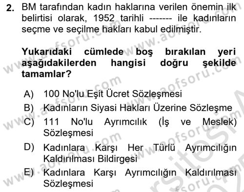 İnsan Hakları ve Kamu Özgürlükleri Dersi 2024 - 2025 Yılı Yaz Okulu Sınav Soruları 2. Soru