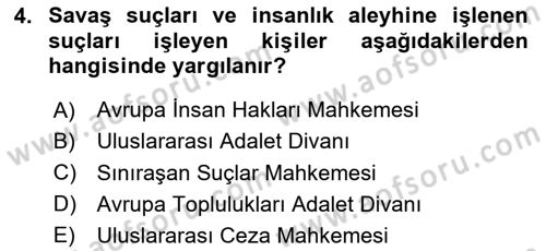 İnsan Hakları ve Kamu Özgürlükleri Dersi 2025 - 2026 Yılı (Final) Dönem Sonu Sınav Soruları 4. Soru