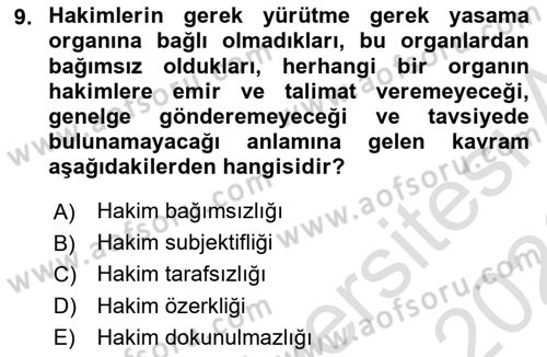 İnsan Hakları ve Kamu Özgürlükleri Dersi 2025 - 2026 Yılı (Final) Dönem Sonu Sınav Soruları 9. Soru