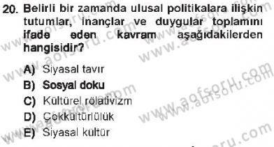 Temel İnsan Hakları Bilgisi 1 Dersi 2012 - 2013 Yılı Tek Ders Sınavı 20. Soru