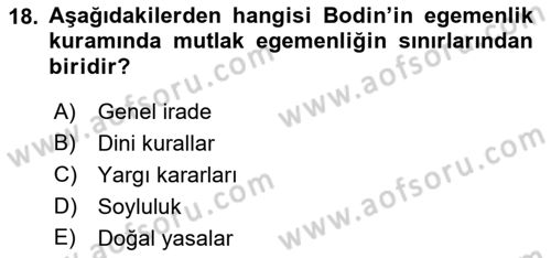 Temel İnsan Hakları Bilgisi 1 Dersi 2016 - 2017 Yılı (Vize) Ara Sınavı 18. Soru