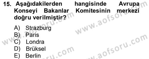 Temel İnsan Hakları Bilgisi 2 Dersi 2012 - 2013 Yılı (Vize) Ara Sınav Soruları 15. Soru