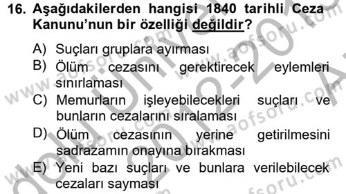 Temel İnsan Hakları Bilgisi 2 Dersi 2012 - 2013 Yılı (Vize) Ara Sınav Soruları 16. Soru