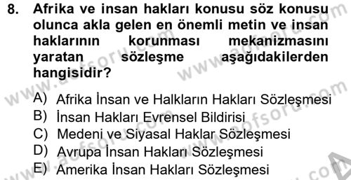Temel İnsan Hakları Bilgisi 2 Dersi 2012 - 2013 Yılı (Vize) Ara Sınav Soruları 8. Soru