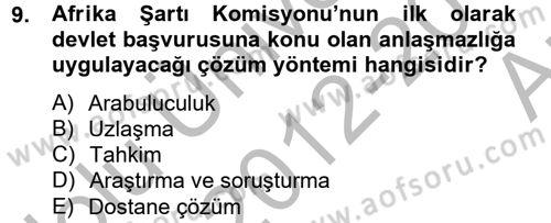 Temel İnsan Hakları Bilgisi 2 Dersi 2012 - 2013 Yılı (Vize) Ara Sınav Soruları 9. Soru