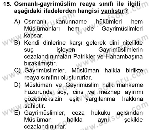 Temel İnsan Hakları Bilgisi 2 Dersi 2012 - 2013 Yılı (Final) Dönem Sonu Sınav Soruları 15. Soru