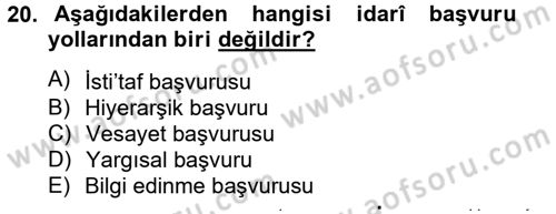 Temel İnsan Hakları Bilgisi 2 Dersi 2012 - 2013 Yılı (Final) Dönem Sonu Sınav Soruları 20. Soru