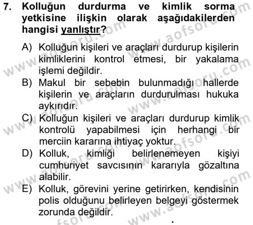 Temel İnsan Hakları Bilgisi 2 Dersi 2012 - 2013 Yılı (Final) Dönem Sonu Sınav Soruları 7. Soru