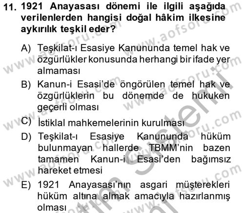 Temel İnsan Hakları Bilgisi 2 Dersi 2013 - 2014 Yılı (Final) Dönem Sonu Sınav Soruları 11. Soru