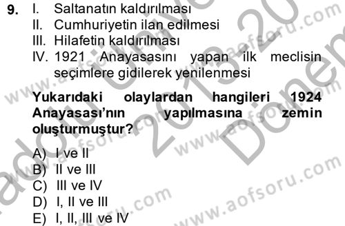 Temel İnsan Hakları Bilgisi 2 Dersi 2013 - 2014 Yılı (Final) Dönem Sonu Sınav Soruları 9. Soru