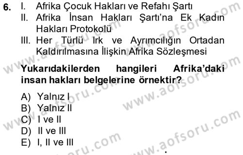 Temel İnsan Hakları Bilgisi 2 Dersi 2014 - 2015 Yılı (Vize) Ara Sınav Soruları 6. Soru