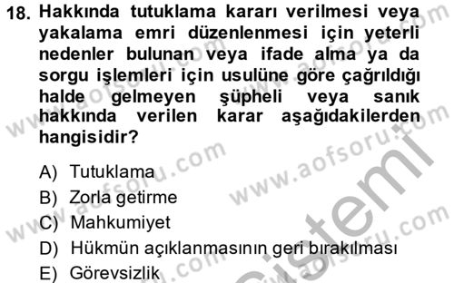 Temel İnsan Hakları Bilgisi 2 Dersi 2014 - 2015 Yılı (Final) Dönem Sonu Sınav Soruları 18. Soru