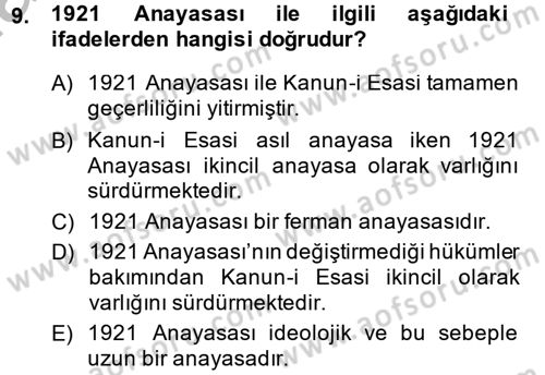 Temel İnsan Hakları Bilgisi 2 Dersi 2014 - 2015 Yılı (Final) Dönem Sonu Sınav Soruları 9. Soru