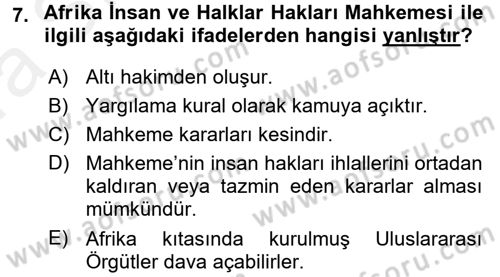 Temel İnsan Hakları Bilgisi 2 Dersi 2015 - 2016 Yılı (Vize) Ara Sınav Soruları 7. Soru