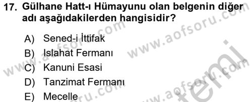 Temel İnsan Hakları Bilgisi 2 Dersi 2016 - 2017 Yılı (Vize) Ara Sınav Soruları 17. Soru
