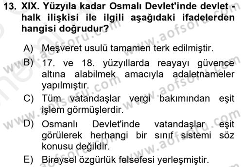 Temel İnsan Hakları Bilgisi 2 Dersi 2017 - 2018 Yılı (Vize) Ara Sınav Soruları 13. Soru