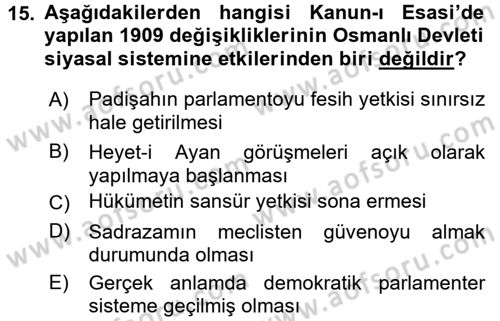 Temel İnsan Hakları Bilgisi 2 Dersi 2017 - 2018 Yılı (Vize) Ara Sınav Soruları 15. Soru