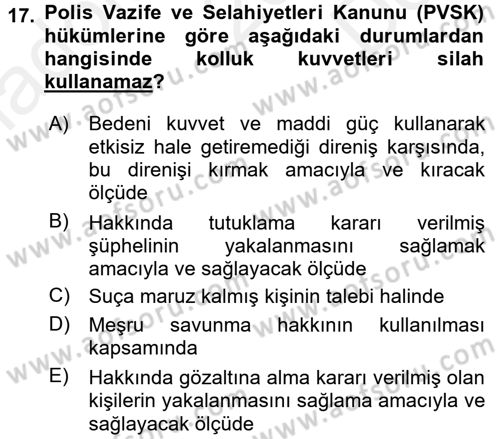 Temel İnsan Hakları Bilgisi 2 Dersi 2017 - 2018 Yılı (Final) Dönem Sonu Sınav Soruları 17. Soru