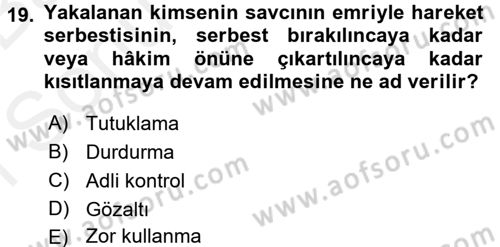 Temel İnsan Hakları Bilgisi 2 Dersi 2017 - 2018 Yılı (Final) Dönem Sonu Sınav Soruları 19. Soru