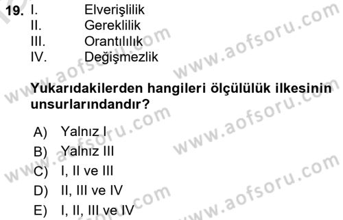 Anayasa Hukukuna Giriş Dersi 2021 - 2022 Yılı (Vize) Ara Sınavı 19. Soru