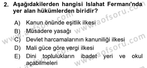 Anayasa Hukukuna Giriş Dersi 2021 - 2022 Yılı (Final) Dönem Sonu Sınavı 2. Soru