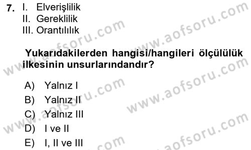 Anayasa Hukukuna Giriş Dersi 2021 - 2022 Yılı Yaz Okulu Sınavı 7. Soru